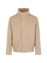 Lardini high-collar Logo Bomber Jacket Neutrals at Farfetch